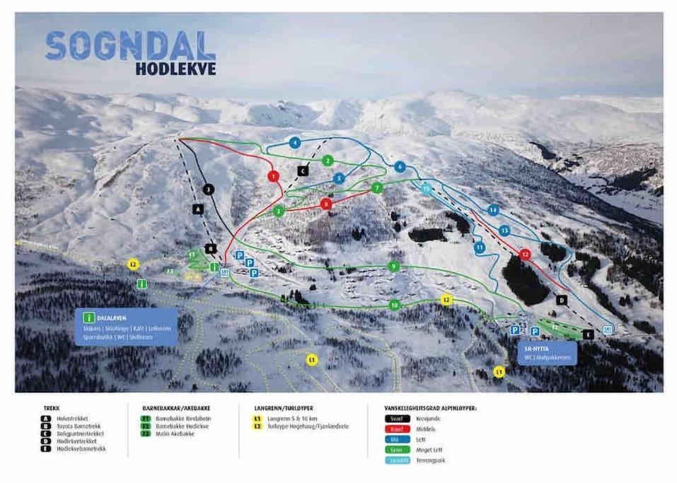 شقة Leilighet - Panorama View - Sogndal Skisenter Hodlekve المظهر الخارجي الصورة